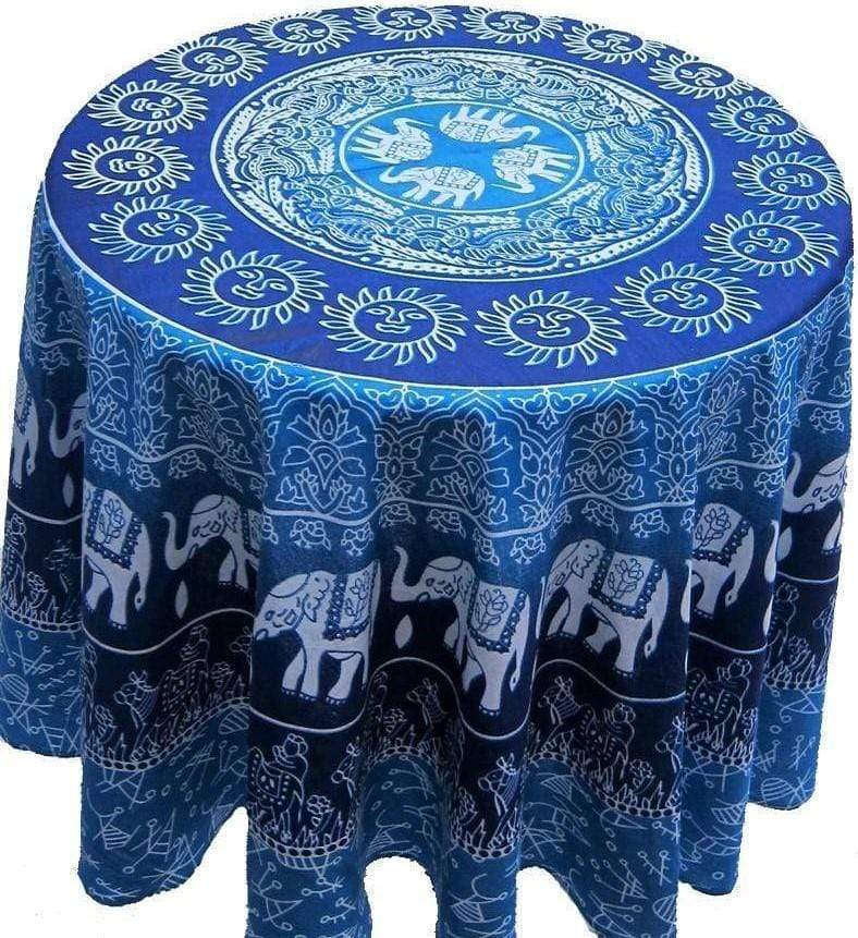 Tablecloths Elephant and Sun - Blue - Round Tablecloth 101529
