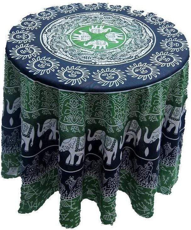 Tablecloths Elephant and Sun - Green - Round Tablecloth 101528