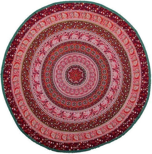 Tablecloths Elephant Flower Mandala - Red - Round Tablecloth 101535