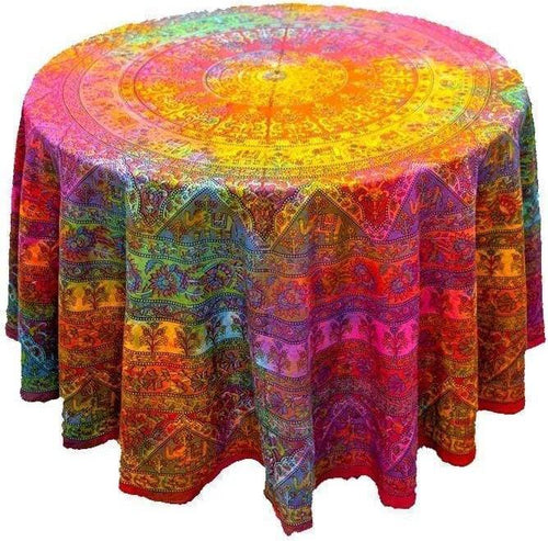Tablecloths Elephant Mandala - Tie-Dye - Round Tablecloth 101554