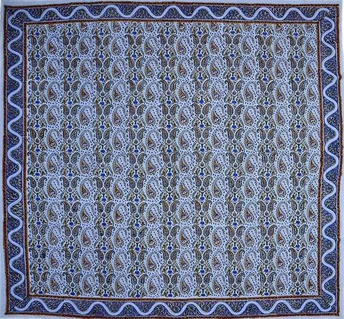 Tablecloths Handblocked Paisley - Blue - Square Tablecloth 101600