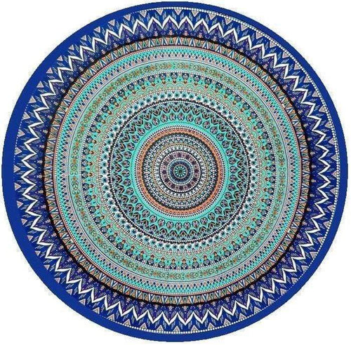 Tablecloths Mandala Ripple - Blue and Green - Round Tablecloth 101519