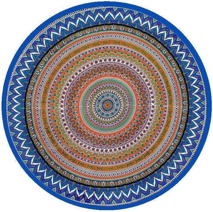 Tablecloths Mandala Ripple - Blue and Orange - Round Tablecloth 101518
