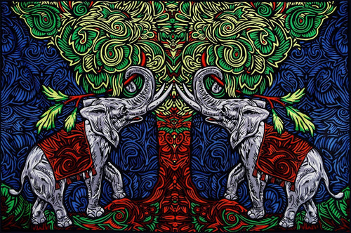Tapestries 3D - Elephant Tree - Tapestry 008884