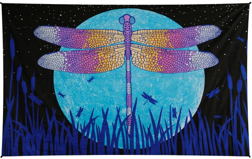 Tapestries 3D - Glow in the Dark - Dragonfly Moon - Tapestry 100194
