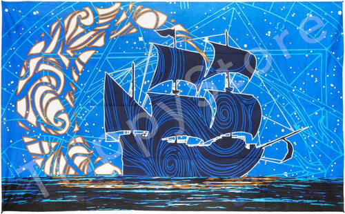 Tapestries 3D - Glow in the Dark - Moon Ship - Tapestry 013330