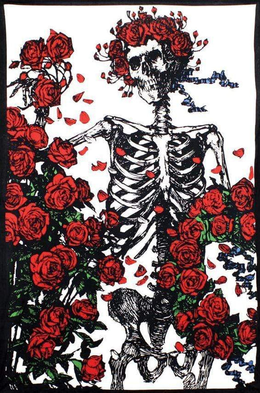 Tapestries 3D - Grateful Dead - Skeleton with Roses - Tapestry 002138