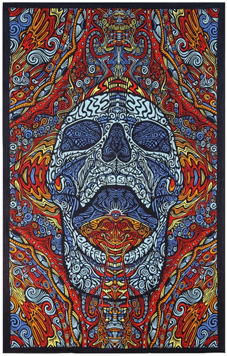 Tapestries 3D - Mindful Skull - Tapestry 100614