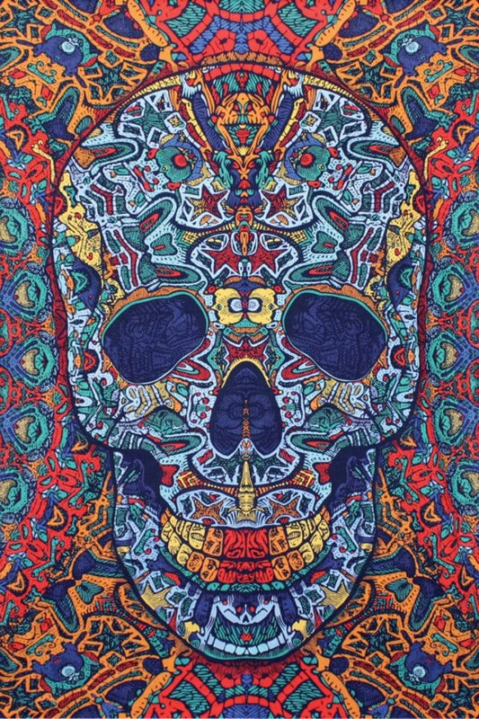 Tapestries 3D - Psychedelic Skull - Tapestry 101507