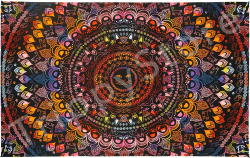 Tapestries 3D - Rainbow Cat Mandala - Tapestry 013544