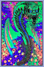 Load image into Gallery viewer, Tapestries Black Butterfly Dragon - Black Light Poster 100919
