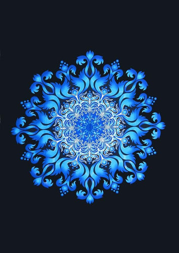 Tapestries Blooming Blue Flame Mandala - Tapestry 100679