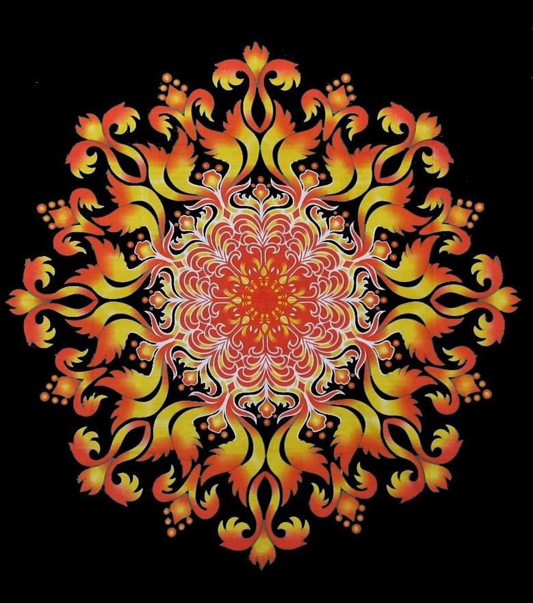 Tapestries Blooming Flame Mandala - Tapestry 100679