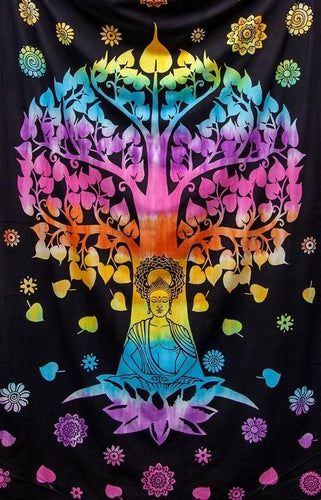 Tapestries Buddha Under Tree - Tie-Dye - Tapestry 100356