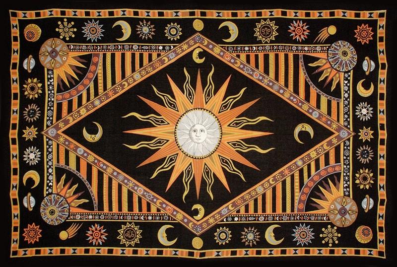 Tapestries Celestial Sun - Orange and Yellow - Tapestry