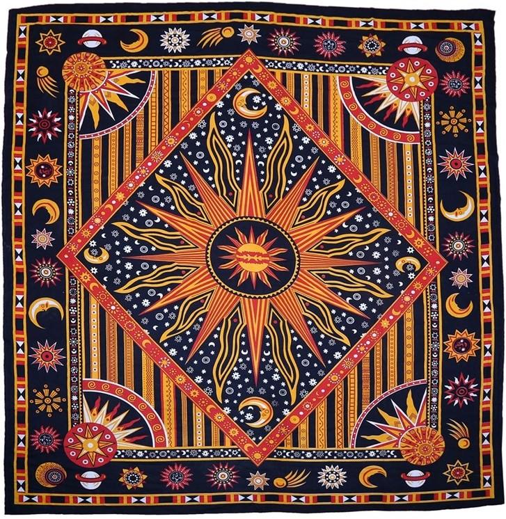 Tapestries Celestial Sun - Red and Golden - Tapestry 000815