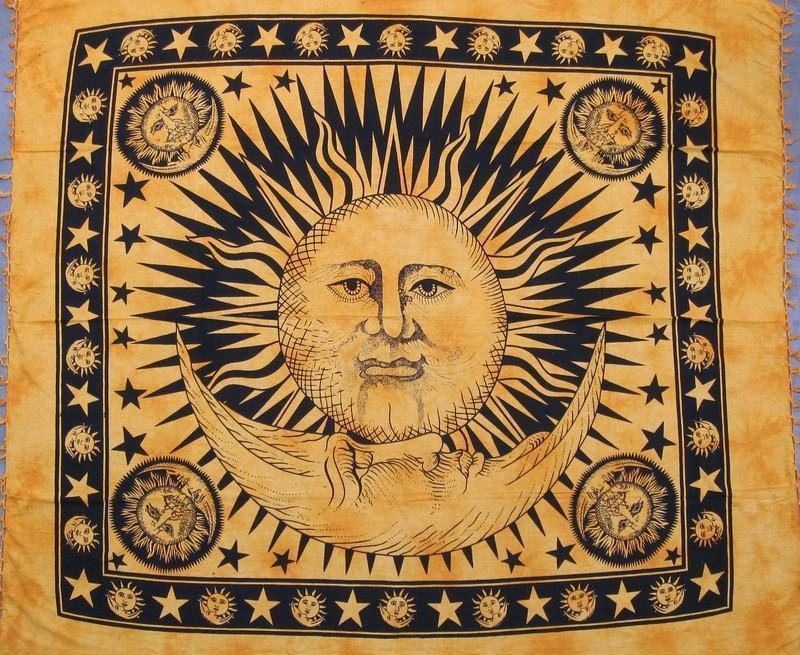Tapestries Celestial with Fringe - Orange - Tapestry 006141