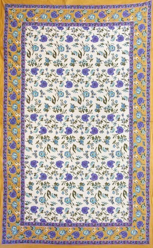 Tapestries Country Floral - Beige and Blue - Tapestry 101347
