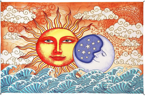 Tapestries Dan Morris - Celestial Sun and Moon Ocean - Tapestry 013546