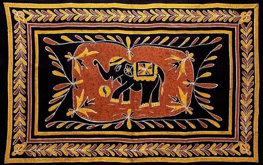Tapestries Elephant Batik - Black and Gold - Tapestry ta-128