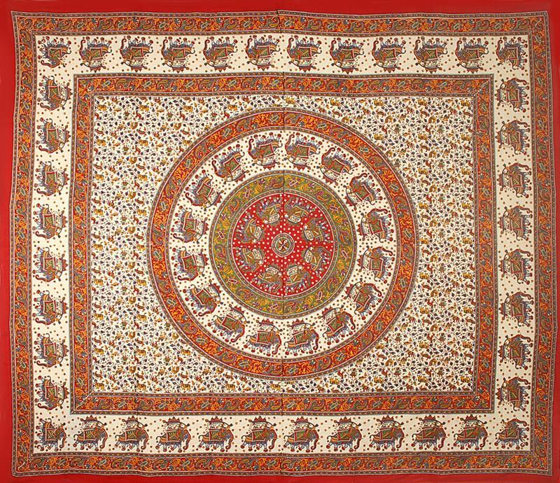 Tapestries Elephant Mandala - Burgundy - Tapestry 007428