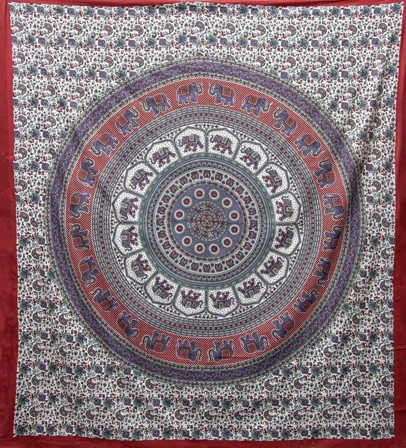 Tapestries Elephant Temple Mandala - Red - Tapestry 101285
