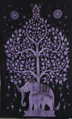 Tapestries Elephant Tree - Purple - Tapestry 101566