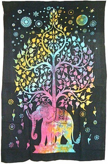 Elephant Tree - Tie-Dye - Small Tapestry
