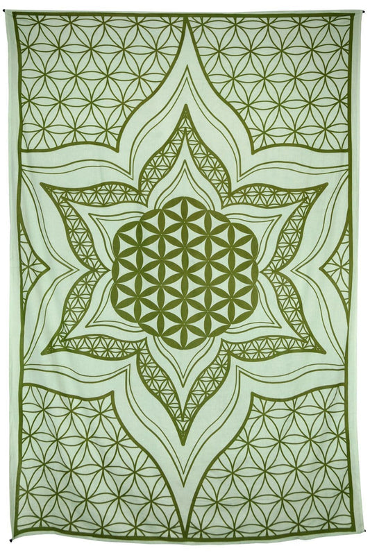 Tapestries Flower of Life - Green - Tapestry 100104