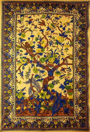 Tapestries Flowering Tree of Life - Yellow - Tapestry 100646
