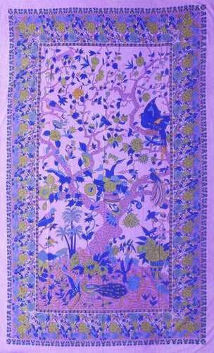 Tapestries Flowering Trees and Birds - Purple - Tapestry 102116