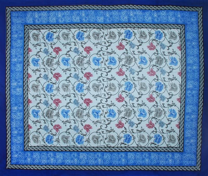 Tapestries Flowering Vines - Blue - Tapestry 101342