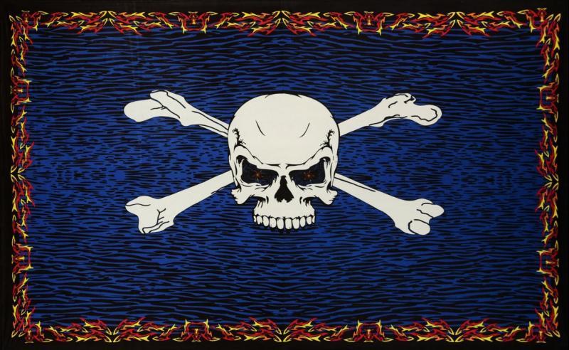 Tapestries Glow in the Dark - Fire Bones Pirate - Tapestry 007373