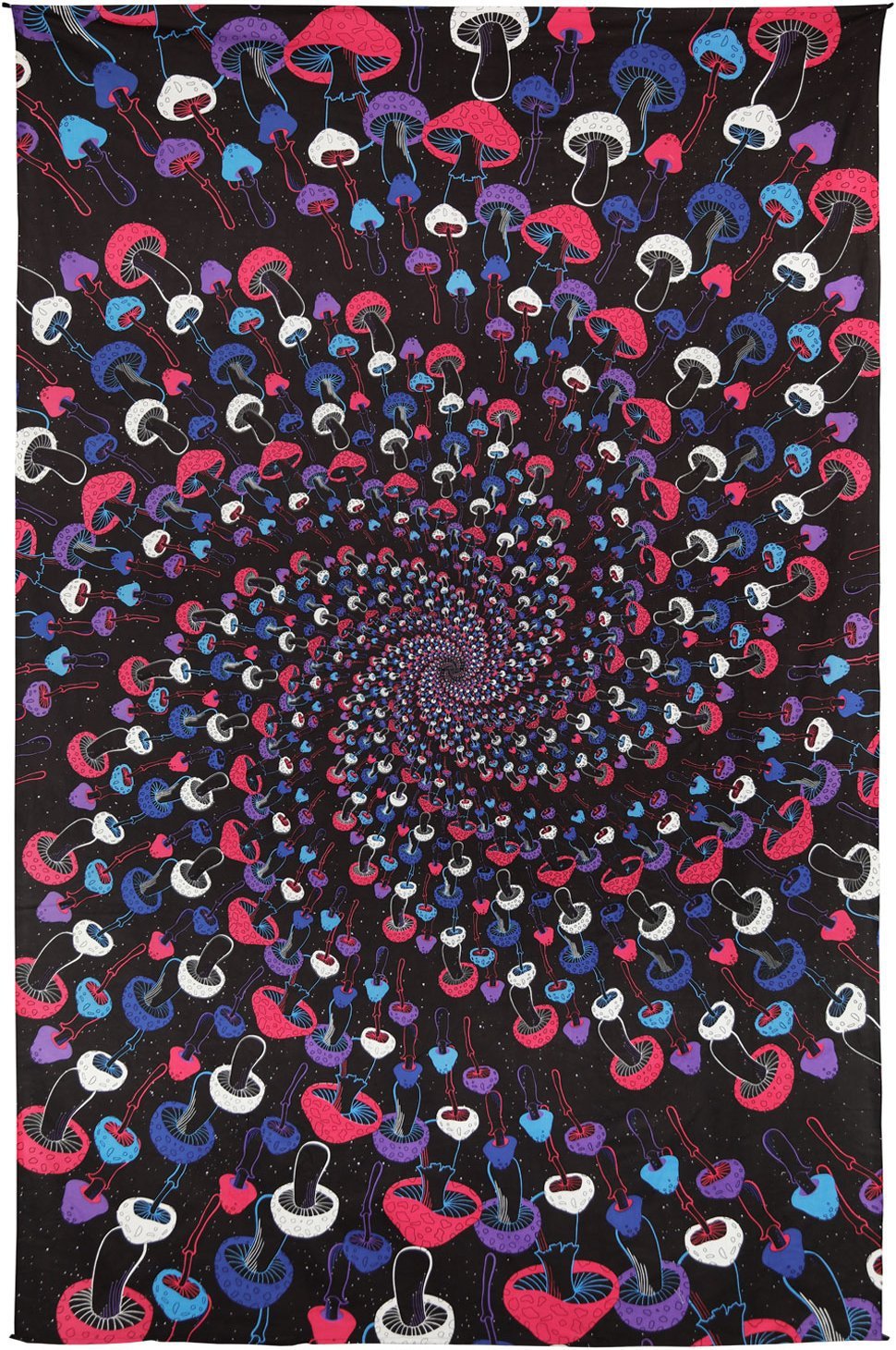Tapestries Glow in the Dark - Magic Mushroom Spiral - Tapestry 011736
