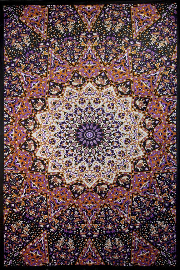 Tapestries Glow in the Dark - Purple India Star - Tapestry 007247