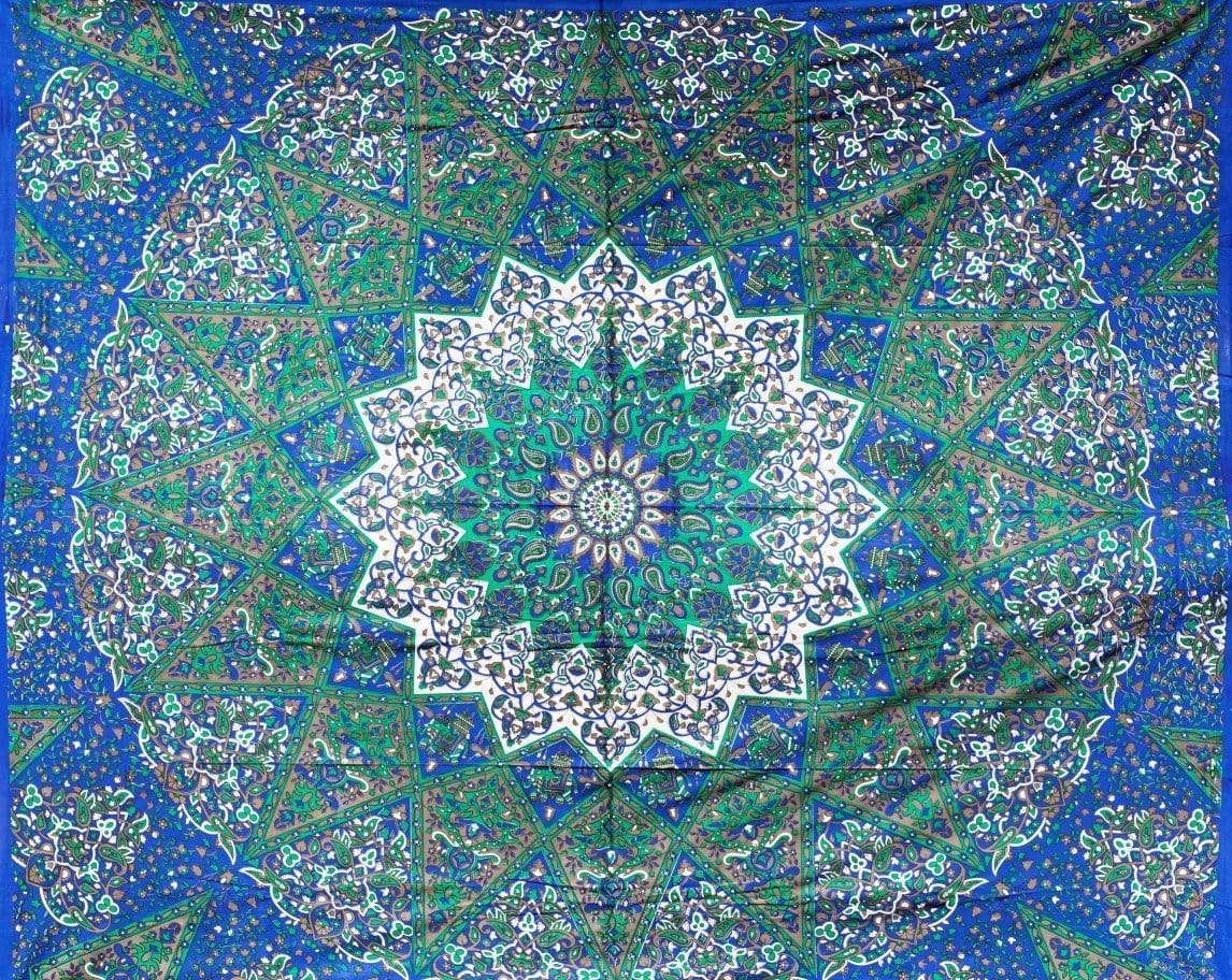 India Star Mandala - Blue - Tapestry – TrippyStore