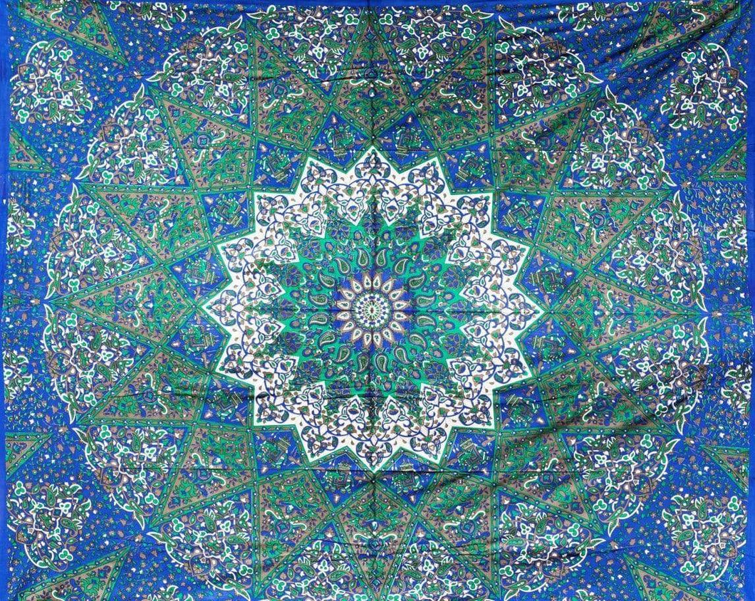 Tapestries India Star Mandala - Blue - Tapestry 007496