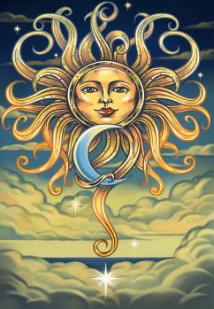 Tapestries Intertwined Sun and Moon - Tapestry 100863