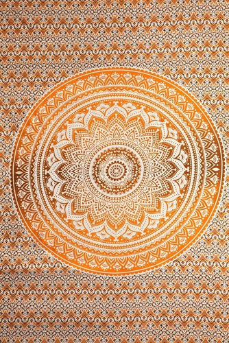 Tapestries Mandala - Brown and Orange Tie-Dye - Tapestry 100631