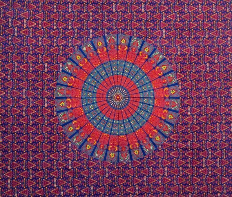 Tapestries Napthol Mandala - Blue and Red - Tapestry 101326