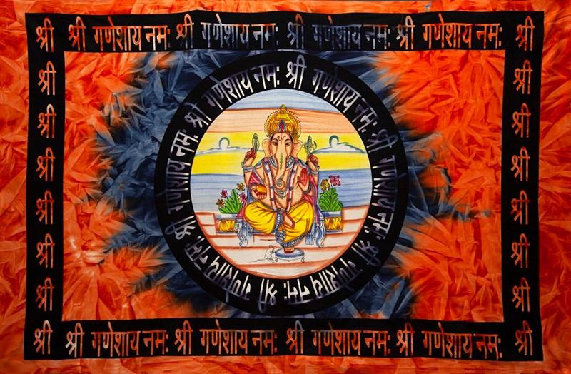 Tapestries Om Ganesha - Red Tie-Dye - Tapestry 100625