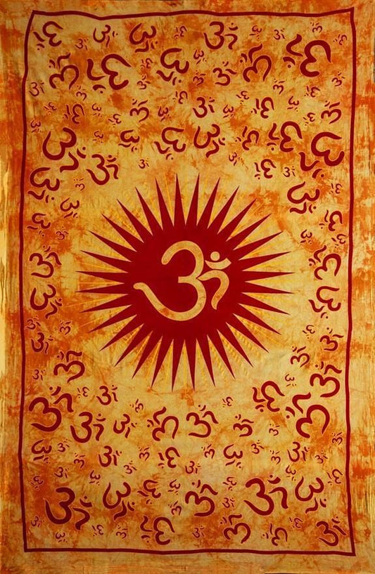 Om Sun - Orange Tie-Dye - Tapestry