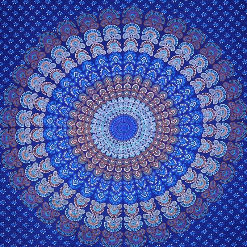 Tapestries Peacock Mandala - Blue Burst - Tapestry 101329
