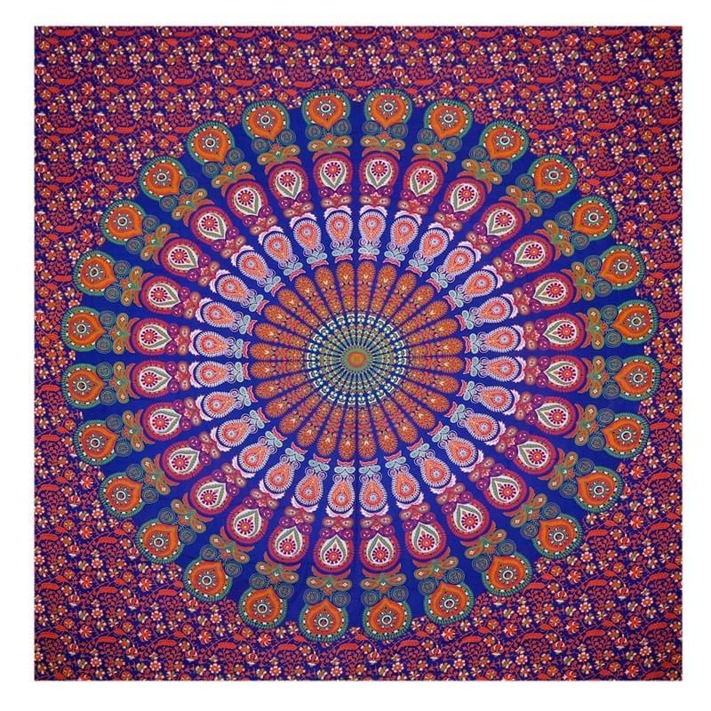 Tapestries Peacock Mandala - Pink and Blue Burst - Tapestry 101331