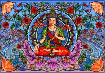 Tapestries Psychedelic Buddha Lotus - Tapestry 100876