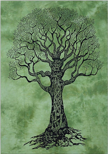 Tapestries Psychedelic Celtic Tree - Green - Tapestry 100634