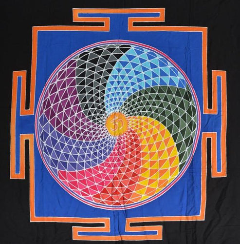 Tapestries Psychedelic Om Mandala - Small Tapestry 101576