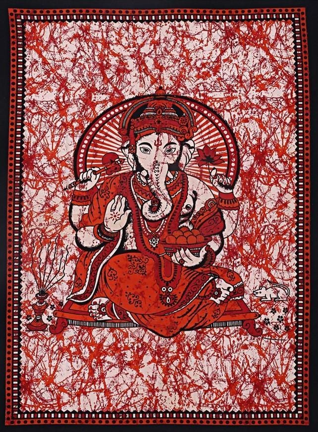 Tapestries Sacred Ganesh - Red - Tapestry 101314