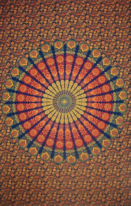 Tapestries Sanganer Peacock Mandala - Tapestry 009940