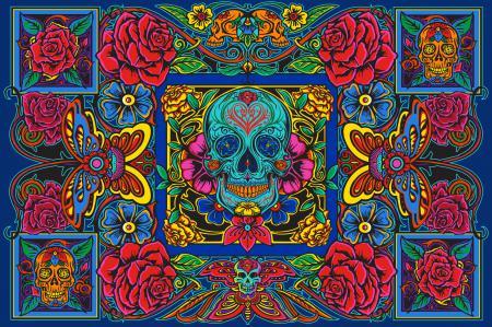 Tapestries Sugar Skull and Roses - Tapestry 100874